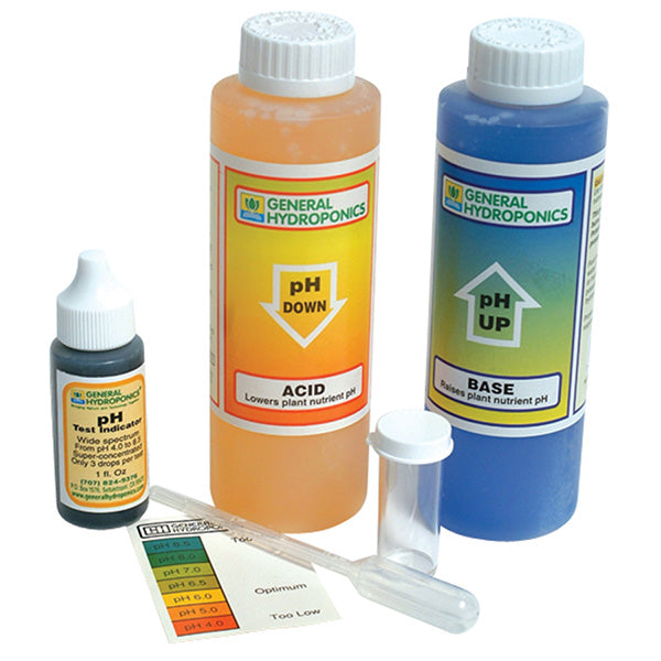 General Hydroponics®, pH Control Kit (includes pH up, pH down, and pH test indicators)