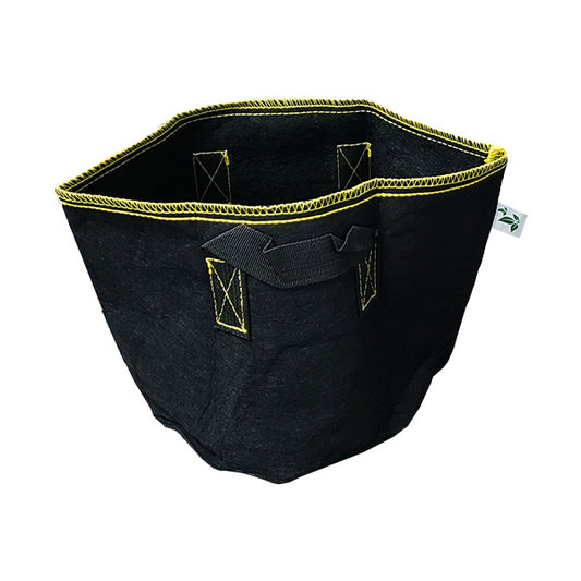 Gold Gene Round 3 Gallon Fabric Pot In Black With Reinforced Stitching On The Handles