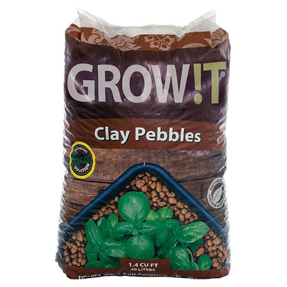 GROW!T Clay Pebbles, 4 mm-16 mm, Growing Media (40 Liters)