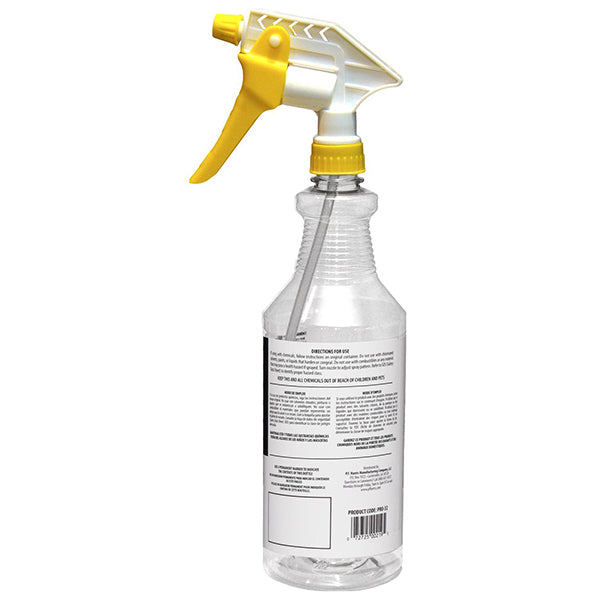 Back Side of the Harris Pro Sprayer & Mister Bottle with Yellow Spray Pump (Spray Bottle)