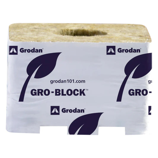 Grodan Gro-Block Improved GR6.5 Small with Hole, 4" x 4" x 2.5" - CASE of 216