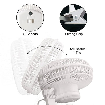 Hurricane®, Classic 6" Clip Fan, Adjustable Tilt, 2 Speeds