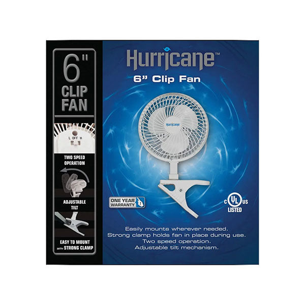 Hurricane®, Classic 6" Clip Fan, Adjustable Tilt, 2 Speeds