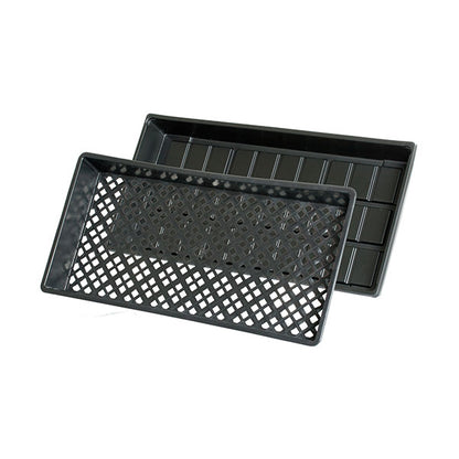 Hydrofarm® Cut Kit Tray with Matching Mesh Tray, Black, Plastic (10"x20")