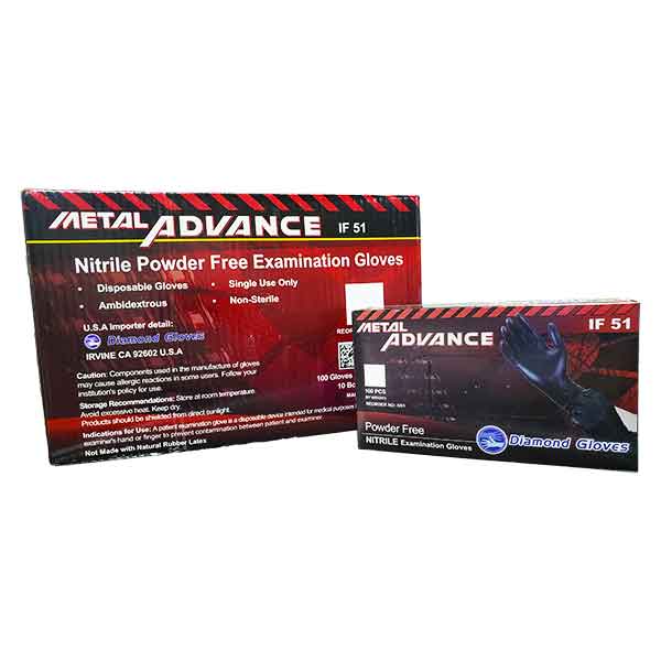 Diamond Gloves®, Metal Advance Black Nitrile Gloves, XL (Case)