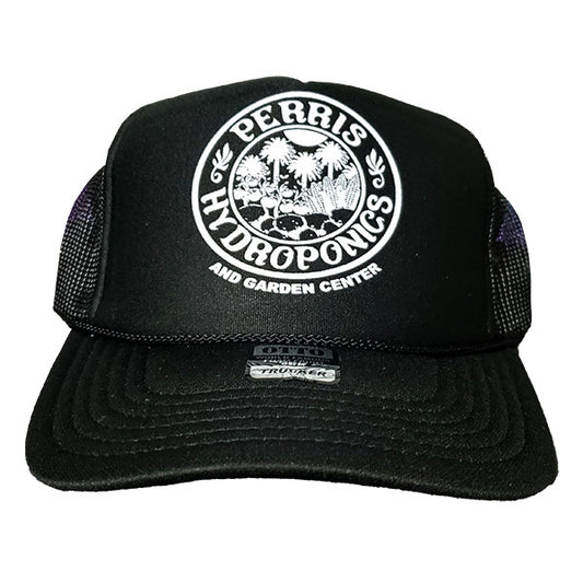 Perris Hydroponics® Trucker Hat, 5 Panel High Crown Mesh Back Cap