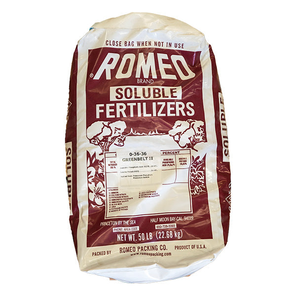 Romeo® Brand Soluble Fertilizers, Bloom 0-36-36, GreenBelt II (50 lbs.)