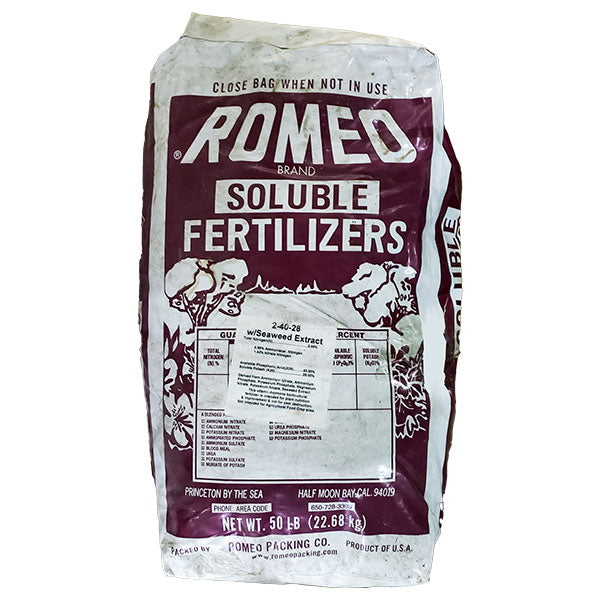 Romeo® Brand Soluble Fertilizers, 2-40-28 with Seaweed (50 lbs ...