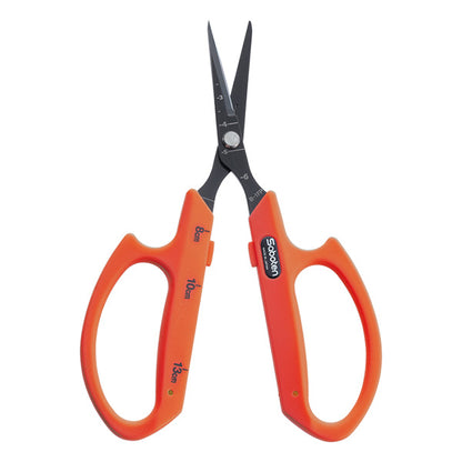 Saboten®, Trimming Scissors, Fluorine Coated, Non-Stick, Angled Stainless Steel Blades, Orange Handles