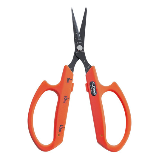 Saboten®, Trimming Scissors, Fluorine Coated, Non-Stick, Angled Stainless Steel Blades, Orange Handles