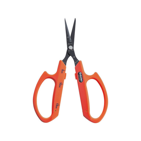 Saboten®, Trimming Scissors, Fluorine Coated, Non-Stick, Straight Stainless Steel Blades, Orange Handles