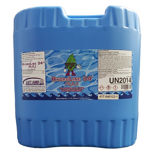 Soft Jamb Company® Hydroline Peroxide, H2O2, 34% (5 Gallons)