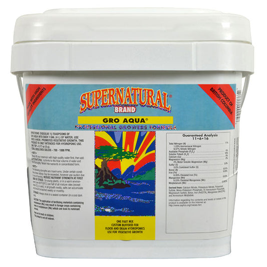 Supernatural Brand® Gro Aqua® 11-6-16, Powdered Nutrient (10 kg)