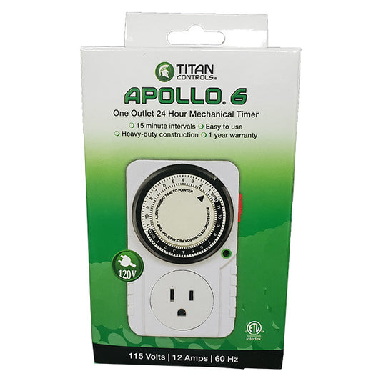 Titan Controls® Apollo® 6, One Outlet Mechanical Timer, 120V