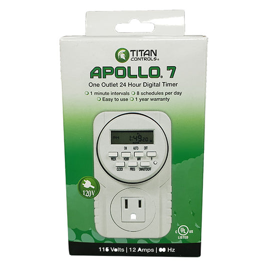 Titan Controls® Apollo® 7, Digital Timer, Single Outlet, 120V