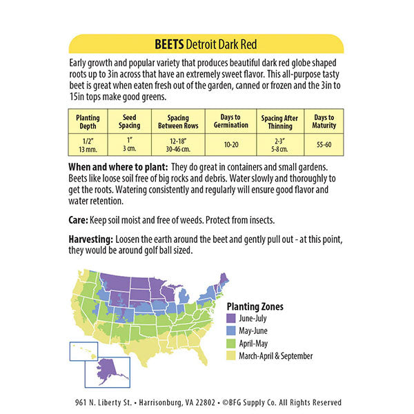 Wetsel Seed™ Organic Detroit Dark Red Beet Seed