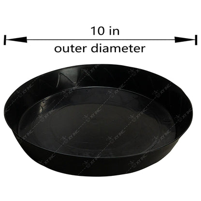 XY Inc. Heavy Duty Round Black Plastic Plant Saucer (10 in.)