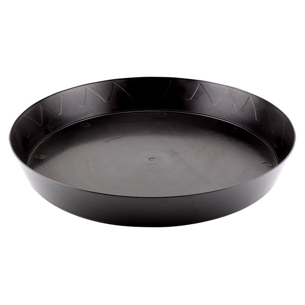 XY Inc. Heavy Duty Round Black Plastic Plant Saucer (14 in.)