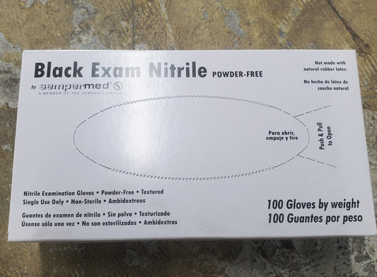 Black Nitrile Gloves Medium