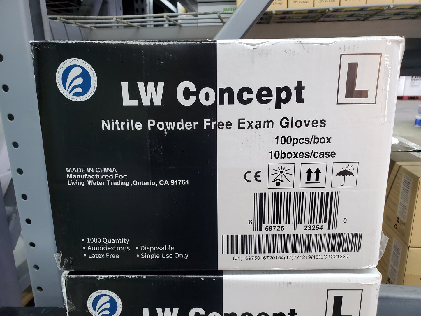 LW Concept Nitrile Gloves L  (Full Case)