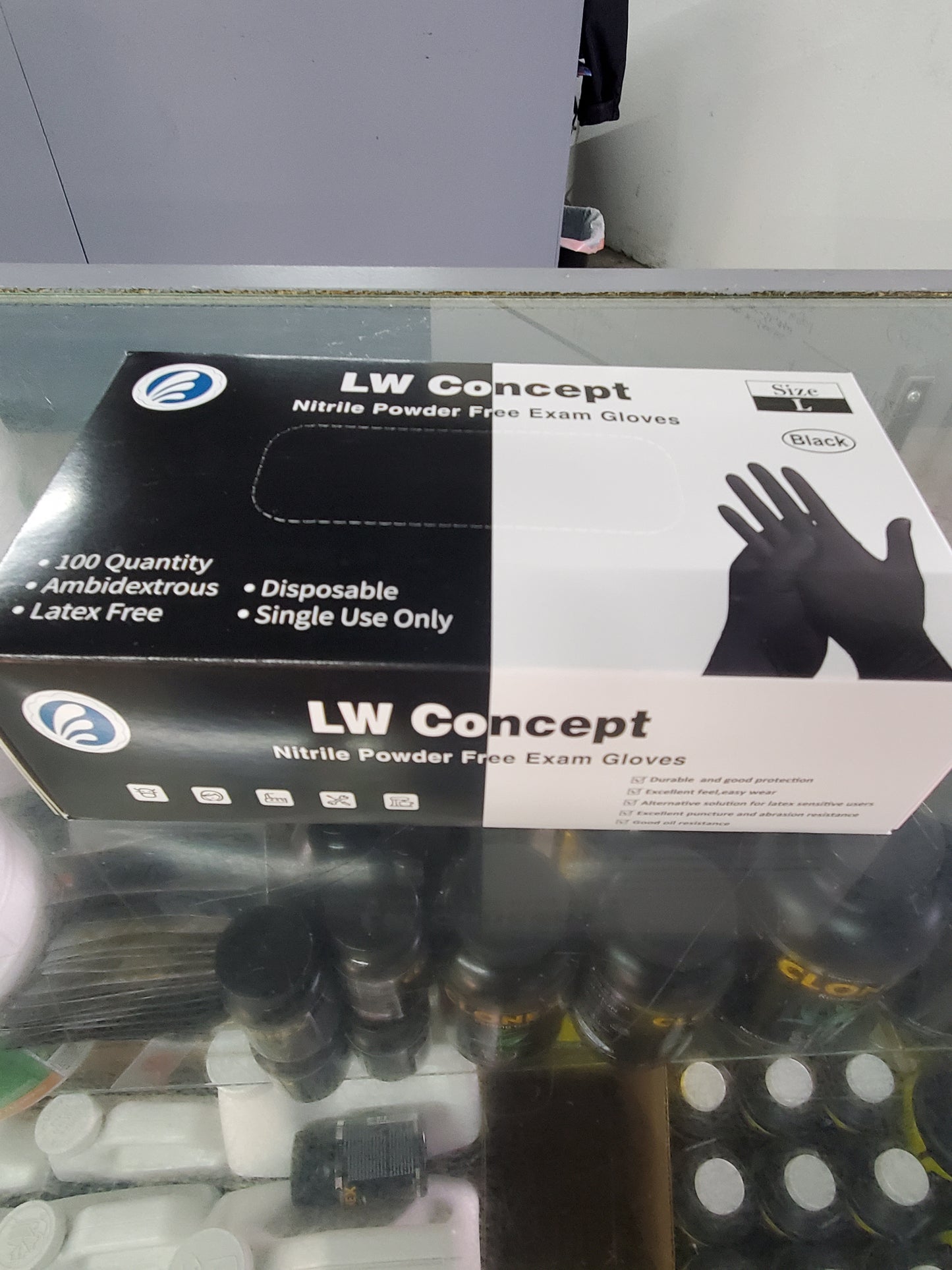 LW Concept Nitrile Gloves L 100ct